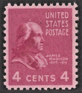 US 808 MNH VF 4 Cent James Madison