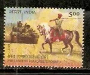 INDIA 2009 2nd Lancers (Gardner´s Horse)  Tank Horse Rider Military 1v MNH  ...