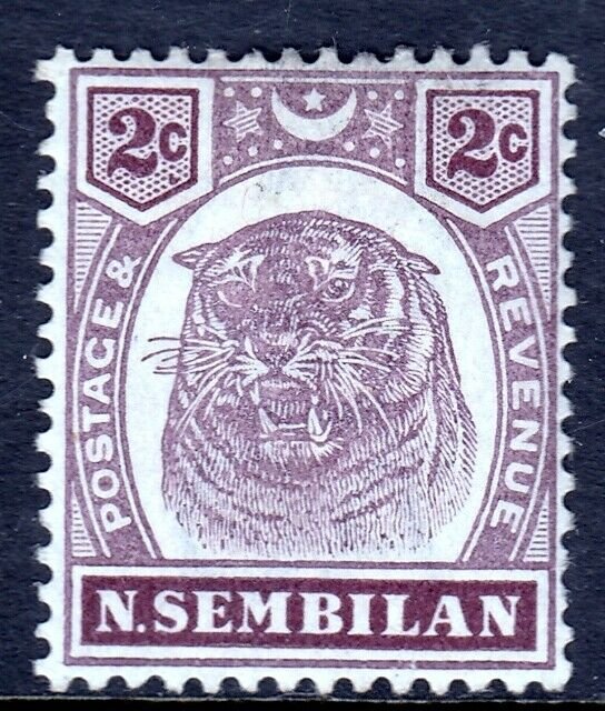 MALAYA (NEGRI SEMBILAN) — SCOTT 6 (SG 6) — 1898 2c TIGER — MH — SCV $42