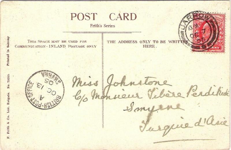 1903-05 Two PPCs - BRITISH POST OFFICE SMYRNA Turkey in Asia - GB Used Abroad