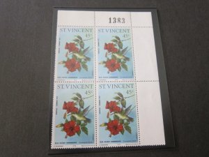 St Vincent 1976 Sc 468 BLK(4) Bird set MNH