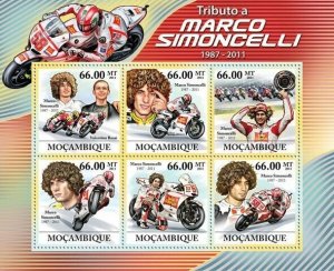 Mozambique 2011 MNH - Tribute to Marco Simoncelli. Scott 2463