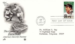 USA 1989 Sc 2417 PCS FDC Artcraft Typed Game of Baseball Favorite Pastime