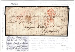 GB PENINSULAR WAR Letter Edinburgh 1812 Cover BLACK WATCH Military PORTUGAL H23a