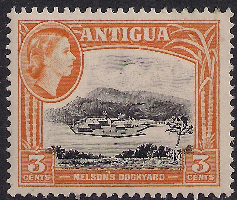 Antigua 1953  62 QE2 3ct Yellow & Black MM SG 123 ( L1372 )