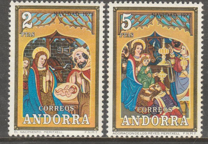 ANDORRA (SPANISH) 77-78, CHRISTMAS SEASON. MNH. F-VF. (101)