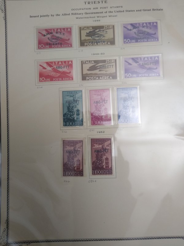 collection on pages Italy Trieste mint complete except Q12 PS: CV $5710