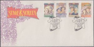 AUSTRALIA Sc# 1142 FDC HONOURING 4 STAGE AND SCREEN STARS