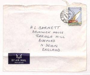 YEMEN Commercial Air Mail Cover *Little Aden*SAILING GB Devon 1972 {samwells}UU5