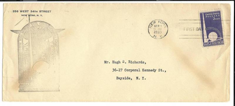 1939 New York World's Fair USA First Day Cover - See Scans