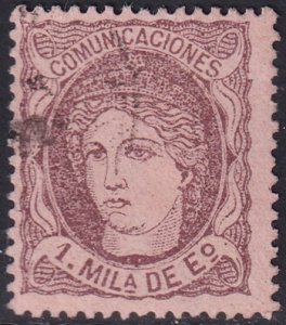 Spain 1870 Sc 159b used