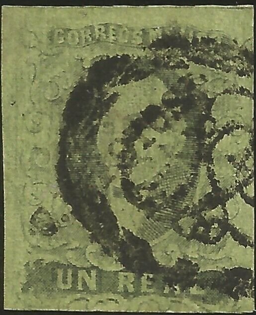 J) 1861 MEXICO, HIDALGO, UN REAL, PUEBLA LINE CANCELLATION, PAIR, PUEBLA DISTRIC