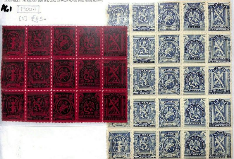 GB Cinderella Religious Saints LION OF JUDAH Church Attendance Stamps{40} AG1