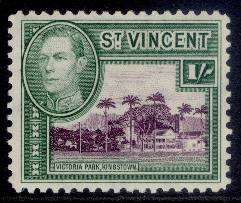 ST. VINCENT GVI SG156, 1s purple & green, M MINT.