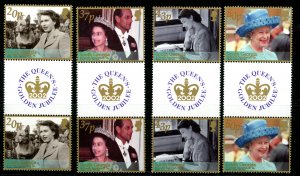 South Georgia 274-7 MNH Gutter Pairs  QEII Golden Jubilee      (Stock 2020013...