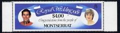 Montserrat 1981 Royal Wedding $4 unmounted mint marginal ...