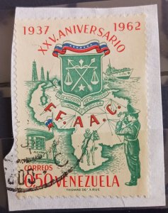 1963 Venezuela 840 National Guard of Venezuela 25th Anniv Green Used On Paper