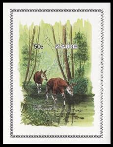 Zaire WWF Okapi Miniature Sheet imperforated