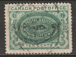 Canada 1898 Sc E1ii special delivery used no shading variety