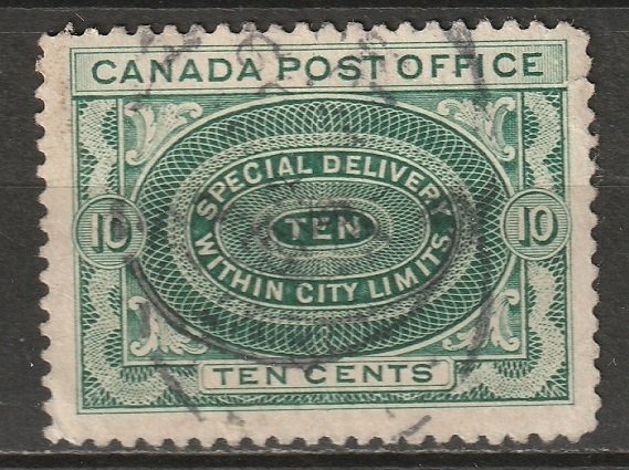 Canada 1898 Sc E1ii special delivery used no shading variety