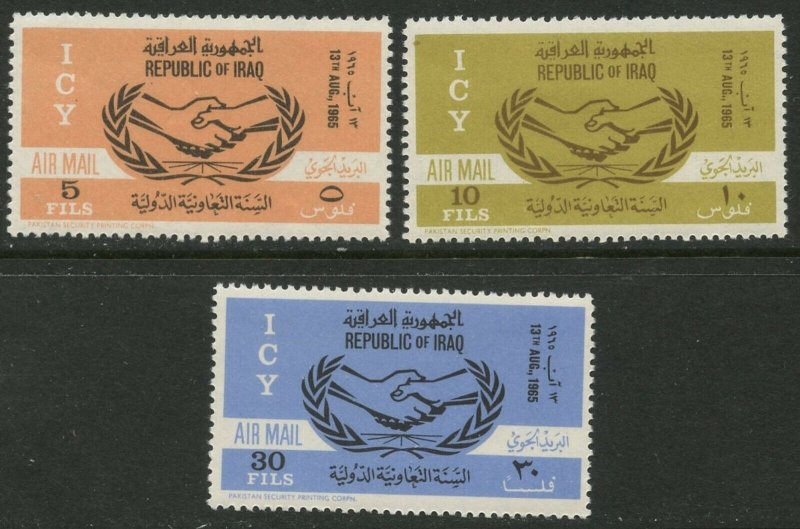 IRAQ Sc#C9-C11 1965 International Cooperation Year Complete Mint NH.