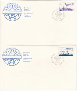 Canada # 700-703, Inland Vessells, on Four First Day Covers