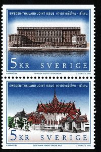 Sweden 2002 Royal castles. Joint issue with Thailand. Engraver Slania. MNH