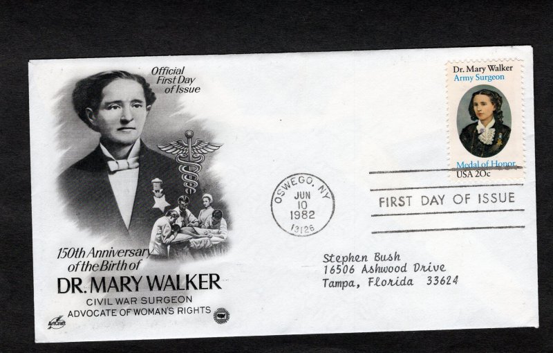 2013 Mary Walker, FDC ArtCraft/PCS addressed