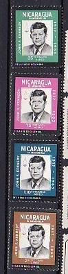 1965 Nicaragua Scott C574-C577 Mourning for JFK MNH