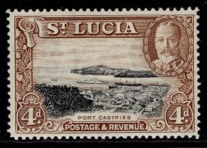 ST. LUCIA GV SG119, 4d black & red-brown, M MINT.