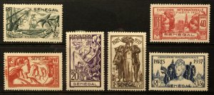 Senegal 172-177 Complete Mint H French Africa Paris Exposition Issue