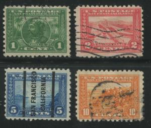 1914-1915 US Stamps #401-404 Used F/VF Canceled Panama-Pacific Exposition Issue 