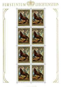 Liechtenstein 1978 Paintings with Horses set of 3 unmount...