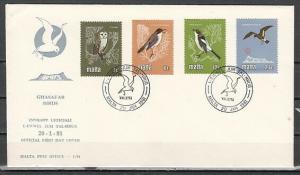 Malta, Scott cat. 580-583. Birds and Barn Owl issue. First day cover. ^