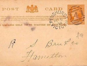Australian States VICTORIA Postal Stationery Card *Penshurst* Duplex 1894 ZZ52