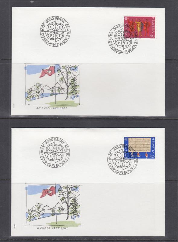 Switzerland Mi 1214/1241, 1982 issues, 6 complete sets of singles on 18 FDCs