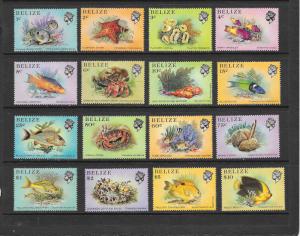 FISH - Belize #699-714  MNH