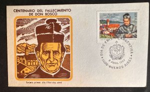 CM) 1989. ARGENTINA. CHURCH, RELIGION. FDC. CENTENARY OF THE DEATH