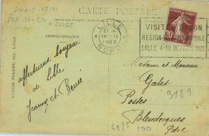 93476 - FRANCE - POSTAL HISTORY - SPECIAL STAMP: Motor Show Lille 1925-