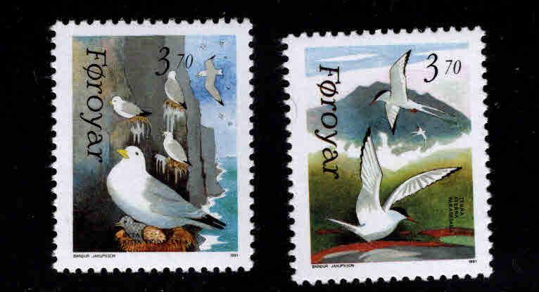 FAROE ISLANDS Scott 224-225 MNH** Bird set 1991