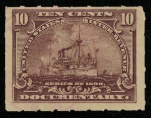 USA, Revenue, 1898, Scott #R168, 10c, BATTLESHIP, Documentary (3801-Т)