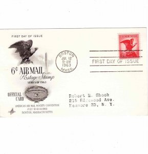 USA 1963 Sc C67 FDC Airmail First Day Cover Artcraft Cachet Bald Eagle