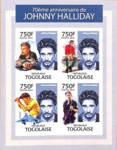 A7063 - TOGO, Error, 2013, IMPERF MINIATURE SHEET: Johnny Halliday, Concorde