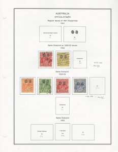 Australia Collection 1931-33 on Album Pages, Officials O3-O4, O6-O9
