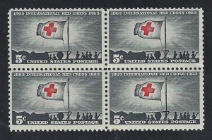 1239, Red Cross, Block of 4