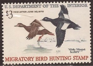 US Stamp - 1969 $3 Duck White-Winged Scoters - Stamp MNH - Scott #RW36