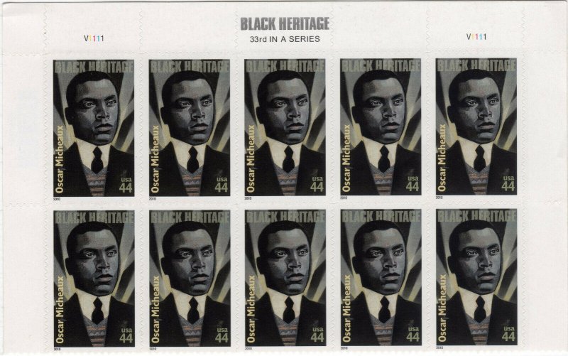Scott #4464 Oscar Micheaux (Black Heritage) Plate Block of 10 Stamps - MNH