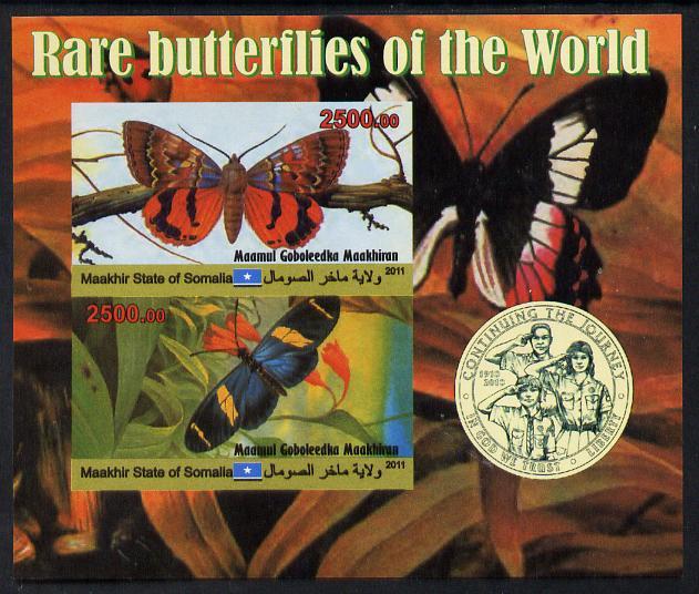 Maakhir State of Somalia 2011 Rare Butterflies #3 (with S...