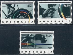 1992 Australia Sc #1268 1269 1270 -Summer Olympics Paralympics MNH Stamps Cv $7