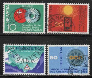 Switzerland #483-86 ~ Cplt Set of 4 ~ Swiss  Aniversaries ~ Used  (1967)